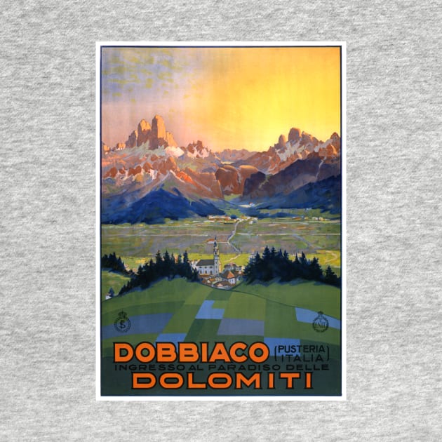 Vintage Travel Poster Dobbiaco Italy Dolomiti by vintagetreasure